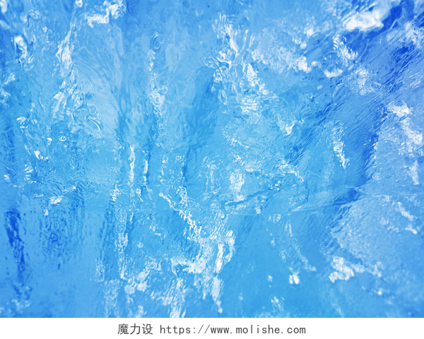 蓝色结冰的海水蓝色的冰抽象冰纹理. 